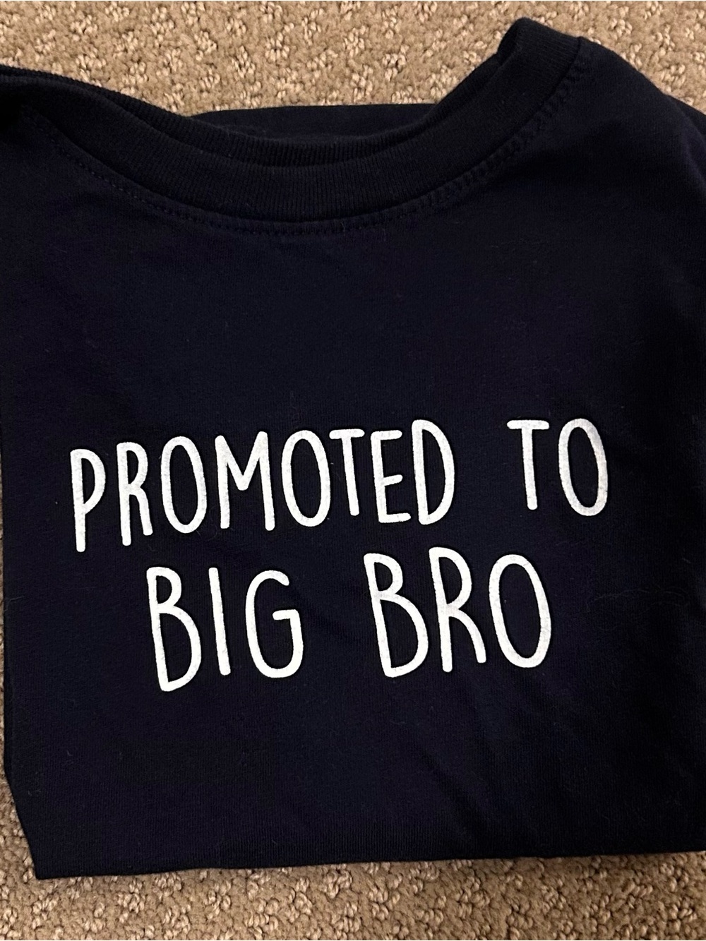 Promoted to Big Bro Navy Graphic Tee